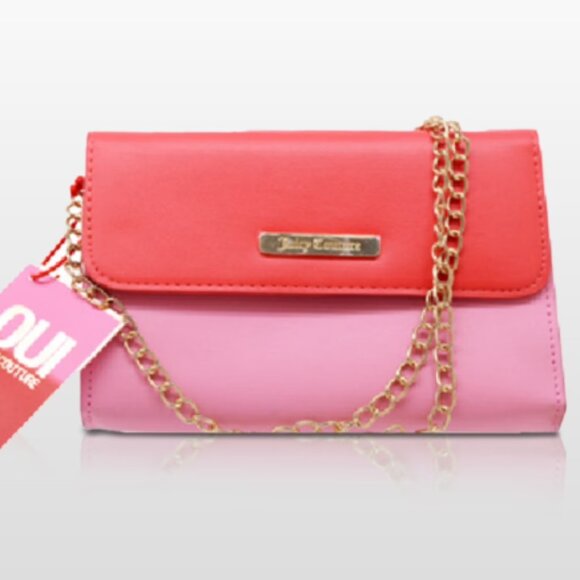 🎉NWT🎉 Juicy Couture Mini Clutch /Shoulder Bag with Gold Chain - Picture 1 of 10
